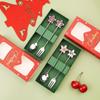 Juego de Cubiertos Creativos Navideños de Acero Inoxidable Tenedor y Cuchara Estrella de Cinco Puntas Anciano Alce Cuchara de Postre Navideña Tenedor de Fruta Regalo