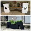 Suporte de Flores de Aço Inoxidável para Exterior Vaso de Flores Varanda Sala de Estar Vaso de Chão Pátio Calha de Flores Divisória de Cerca Caixa de Plantio Canteiro de Flores