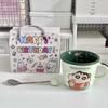 Taza de Cerámica Linda Crayon Shin Vaso de Agua para Niños con Escala Taza para Café en Pareja Desayuno Regalo de Cumpleaños
