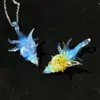 Colgante de Concha de Caracol Simulada de Vidrio Hecho a Mano Puro Collar de Vidrio Regalo de Vidrio Joyería DIY Regalo