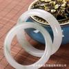 Venta al por mayor del fabricante Jade Natural de Tianshan de Xinjiang Pulsera de Jade Hilo Dorado Brazalete de Jade Barra Redonda con Venas Verdes Regalo Jadeíta