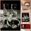 Par de Taças de Brinde para Casamento DIY Taças de Brinde para Casamento Taças de Pé Alto Conjunto de Caixa de Presente Presente de Casamento Kit de Materiais para Taças de Brinde
