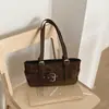 Diseño único, acabado mate, detalle de hebilla de cinturón, bolso de hombro elegante y minimalista, bolso de mano de gamuza, bolso de moda para el día a día para mujer