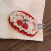 Pinza de Lana Hecha a Mano Pinza de Lana Trenzada Bordada Dibujo Animado Cereza Tulipán Pinza Lateral Accesorios para el Cabello Adorno para la Cabeza de Niña