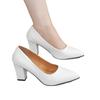 Outono de 2025 Novo Estilo Coreano Trabalho Simples Moda Salto Alto Bico Fino Salto Bloco Baixo Versátil Sapatos Individuais para Mulheres Dropshipping