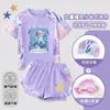 Nuevo conjunto de traje de baño de princesa de verano transfronterizo para niñas, traje de baño infantil, protector solar, secado rápido, diseño de dos piezas