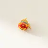 Colgante de calabaza electrochapado en plata de ley 925, accesorio de pulsera DIY de resina finamente elaborado, accesorio de material de cuerda trenzada hecho a mano Q0642