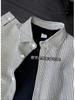 Camisa listrada preta de manga comprida masculina 2025 primavera e outono americano ins estilo preguiçoso elegante jaqueta casual para todos os jogos masculinos