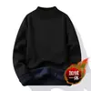 Tricô Gola Alta Meia Masculino Roupas de Inverno Masculinas Tricô Básico Masculino com Forro de Lã Tricô Casual Masculino