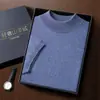 Suéter Tricot Masculino Gola Alta Soltinho Tamanho Grande Manga Curta Cor Sólida Suéter de Cashmere Pronto para Vestir Suéter de Cashmere Manga Curta