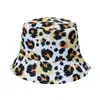 Sombrero de Sol de Verano para Mujer Sombrilla Sombrero Protector Solar Transfronterizo Amazon Tendencia Europea y Americana Degradado Leopardo Sombrero de Pescador Sombrero de Cubo Mujer