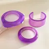 Pulseira Europeia e Americana Transfronteiriça de Resina Roxa Degradê, Pulseira Geométrica Personalizada de Alto Padrão, Joia Exagerada da Moda de Nicho para Mulheres