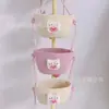 Cesta colgante de tres capas del fabricante Cesta de cuerda de algodón para Año Nuevo Decoración Cesta de almacenamiento de cosméticos de tres Ouli de dibujos animados Cesta para el hogar montada en la pared
