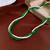 Collar de Perlas y Cuentas Dopamina Cilindro Cadena de Clavícula de Moda Elegante Cadena Nicho Versátil Personalizable Gargantilla para Mujer
