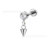 Aleación de Titanio F136 Accesorios de Zirconia Barbell Clavos para Hélice de la Oreja Moda Tendencia Simple Versátil Hombres y Mujeres con Pendientes Colgantes