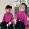 Suéter de Invierno de Forro Polar para Niños y Niñas Moda 2025 Forro Polar Integrado Cálido Tejido Cuello Alto Top Grueso Moderno