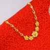 Pulsera de Flor de Rosa Dorada Arena Vietnamita Estilo Nacional para Mujer, Color Duradero, Pixiu de Imitación de Latón, Joyería de Nuevo Estilo Chino