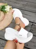 Atacado Transfronteiriço Europeu e Americano no Exterior Tamanho Grande Novos Calçados de Praia Sapatos Femininos Abertos na Ponta Modernos Atacado Europeu e Americano Tamanho Grande