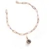 Pulsera de Cadena de Clip de Papel Simple con Hebilla Ot Estilo Hip-Hop Punk Personalizada con Costuras Pulsera de Celebridad de Internet para Mujer