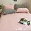Lençol de cama de alta densidade, tingido em faixa reta, lavagem à areia, 60% algodão, fio de Bali, colcha de verão, colcha de ar condicionado, conjunto de três ou quatro peças