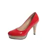 Zapatos de Moda para Mujer 2025 con Suelas Gruesas, Puntas Redondas, Tacones de Aguja, Tacones Altos, Zapatos Rojos de Novia para Boda de Todas las Estaciones
