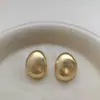 Pendientes Grandes Ovalados de Metal Cepillado 2025 Nuevos Pendientes de Alta Gama Pendientes de Lujo Accesible Europeos y Americanos Pendientes de Diseño Simple Francés