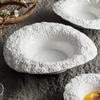 Sombrero de Paja con Patrón de Roca Plato para Pasta Plato para Ensalada de Cerámica Plato para Sopa de Champiñones Casero Plato Hondo Plato para Cena Vajilla Nórdica
