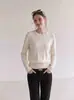 Suéter de punto con cuello redondo y manga larga para mujer, nuevo suéter de capa base de color liso para otoño e invierno, top corto entallado a la cintura, camiseta básica para mujer
