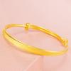 Pulsera de oro vietnamita de larga duración que no se decolora para mujer, pulsera de imitación de oro, cobre real, herencia antigua, pulsera de empuje y extracción, joyería