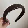 Faixa de Cabeça Larga com Bolinhas Estilo Coreano para Mulheres, Simples e Versátil, Faixa de Cabeça de Esponja Fofa para Lavar o Rosto, Faixa de Cabelo Alta, Acessório de Cabelo