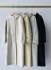 Casaco de Lã Cashmere Tencel! Fofo e Macio! Casaco Longo de Lã Dupla Face com Capuz Estilo Academia Francesa