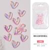 Novos Acessórios para Nail Art Strass em Formato de Coração Diamantes de Resina Natural Estilo Japonês Decorações Iridescentes Coloridas Misturadas Strass em Formato de Coração para Unhas