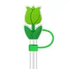 Serie de Flores de Tulipán de Colores Tapas Suaves de Goma para Popotes 10mm Tapas Universales a Prueba de Polvo para Popotes Decoraciones para Popotes en Stock