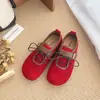 Zapatos Agan hacen que los pies se vean pequeños zapatos planos primavera otoño hebilla casual con cordones suela suave cinturón de cuero retro nuevo 2026 Zapatos de entrenamiento alemanes para mujer