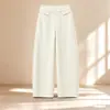 Lujo Ligero Personalizado Invierno Grueso Cachemira Seda Cintura Alta Versátil Suave Agradable a la Piel Adelgazante Caída Recta Casual Pantalones para Mujer
