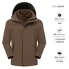 Chaqueta 3 en 1 para Hombre para Exteriores Impresión Personalizada y Bordado de Logo Cortavientos Impermeable Procesamiento Desmontable Empresa Compra Grupal para Exteriores
