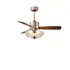 Nueva Luz de Ventilador de Hoja Recta Estilo Vintage Francés Retro Americano Bauhaus Flor Sala de Estar Comedor Estudio Dormitorio Luz Principal
