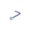 Comercio electrónico transfronterizo europeo y americano más vendido Uña para nariz Shambhala de acero inoxidable con bola de diamantes completa Pircing en L Joyería Decoración nasal de 7 palabras