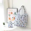 Nueva bolsa de compras plegable impermeable con estampado 210D Cuadros bolsa de protección ambiental 2 en 1 bolsa de compras bolsa de almacenamiento de dibujos animados