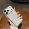 Adequado para capa de celular magnética de alta transparência tipo armadura para iPhone 18 Pro Max, capa protetora acrílica de cobertura total para Apple 17