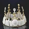 Decoración de Pastel Corona de Cumpleaños Transfronteriza Adornos para Hornear Perla Redonda Flores para Fiesta de Novia Corona Venta al por Mayor E18