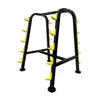 Rack para barras olímpicas fijo con almacenamiento de 5 niveles en ambos lados, rack expositor para set de barras olímpicas con cabeza redonda con recubrimiento de gimnasio, soporte para mancuernas
