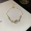Pulseira com fecho de zircônia oval, luxo leve, alta qualidade, pulseira requintada, design de nicho, acessório feminino versátil