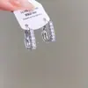 Pendientes Redondos Plegados con Borlas Tachonados de Pedrería Estilo Retro Europeo y Americano, de Moda y Versátiles, con un Toque de Lujo Ligero y de Alta Gama