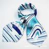Lenço Quadrado Versátil Estampado Pequeno Lenço de Seda Listrado Decorativo Formal Lenço Executivo Presente Lenço de Gaze para Comissária de Bordo Móvel e Unicom