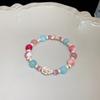 Pulsera Coreana de Cuentas de Color Pulsera Nicho de Flores Diseño Pulsera de Dopamina Estilo Personalizado Versátil Joyería Tejida