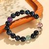 Pulseira de Contas Olho de Tigre Azul Ametista Moda Feminina Simples Sensação de Alto Padrão Água-marinha Cristal Preto Super Sete Pulseira Joia