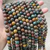 Cuentas sueltas de piedra natural para accesorios de joyería hechos a mano DIY, pulseras de cuentas, cuentas semiacabadas, venta al por mayor de cuentas de cristal de obsidiana
