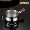 Molheira de aço inoxidável 304 transfronteiriça com alça, xícara de tempero comercial para culinária ocidental, xícara de molho para bife com cabo de madeira, xícara para molho