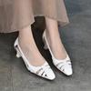 [9,9kg Par, Disponível] Sapatos Femininos de Couro Genuíno de Verão para o Trabalho Mais Fáceis de Combinar Bico Fino Pele de Ovelha Sapatos Femininos Não Cansam os Pés